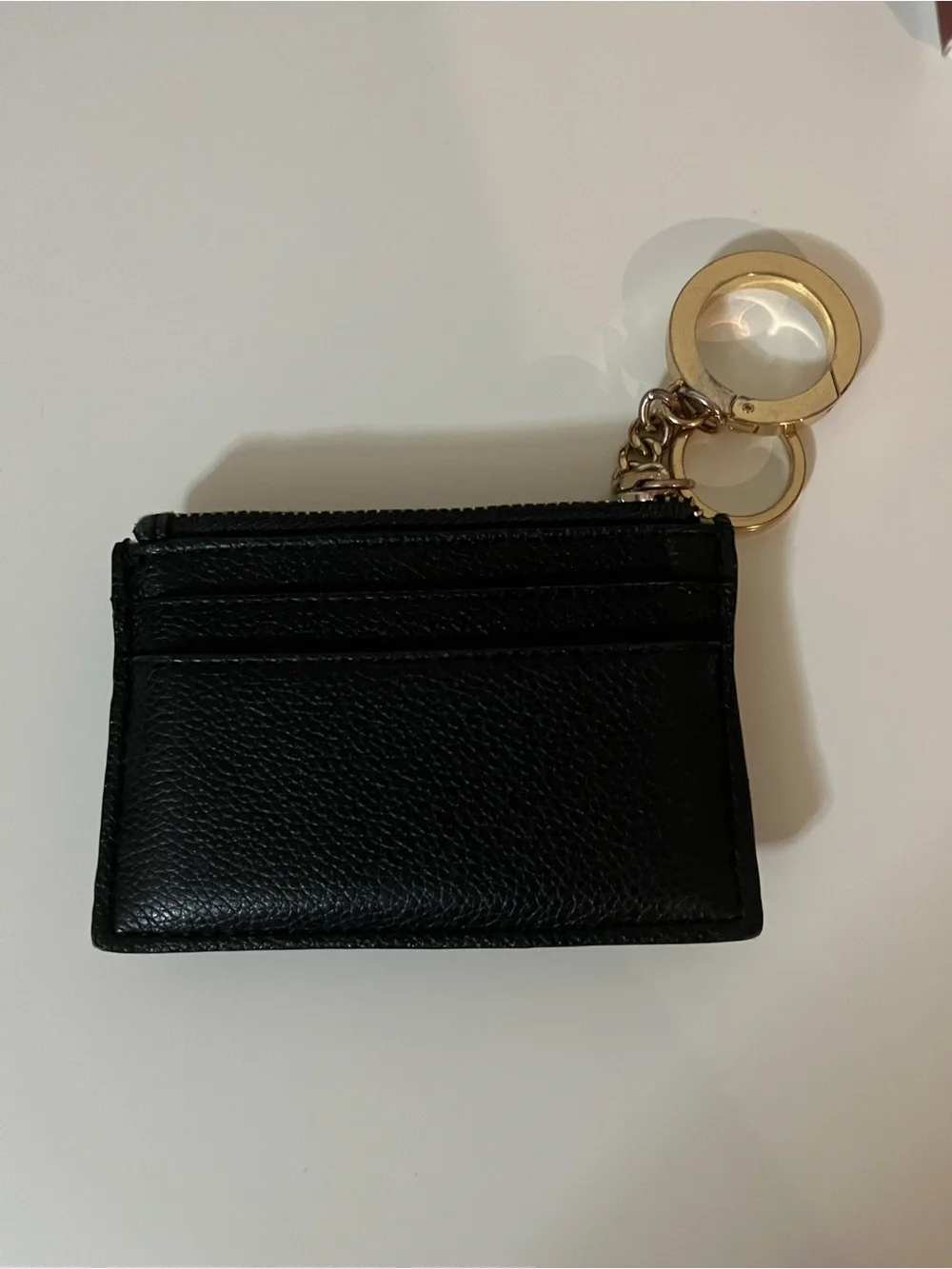 Victoria’s Secret Black Quilted Leather Card Holder with V Logo Accent - Picture 2 of 4